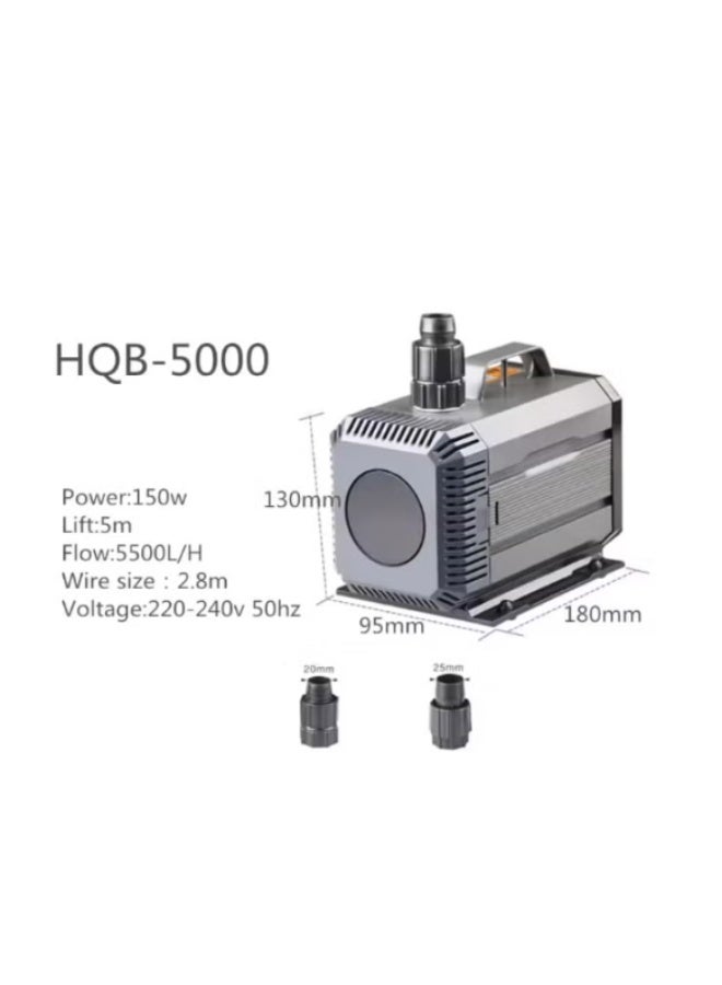 سان سان مضخة مياه غاطسة من صن صن، طراز HQB، سعة 5000/5500 لتر/ساعة، ارتفاع ضخ يصل إلى 5 أمتار، قدرة 150 واط، مضخة تصريف للبرك، نوافير الحدائق، أحواض السمك، مضخة غاطسة لأحواض السمك - Image 3